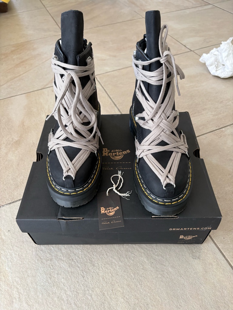 Rick Owen X Dr Martens 1460 Quad Sole Megalace Boots